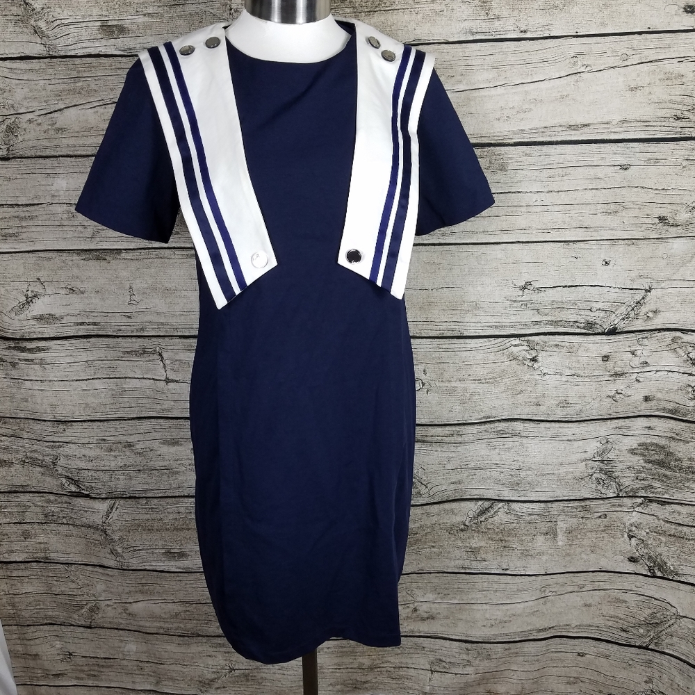 E. Land Navy Sailor Dress. 160/84APit to pit approx:  18 inches Right shoulde